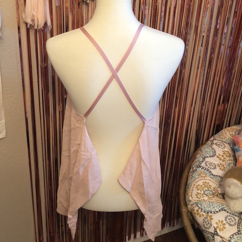 Helmut Lang Pink Crisscross Back Tank Top